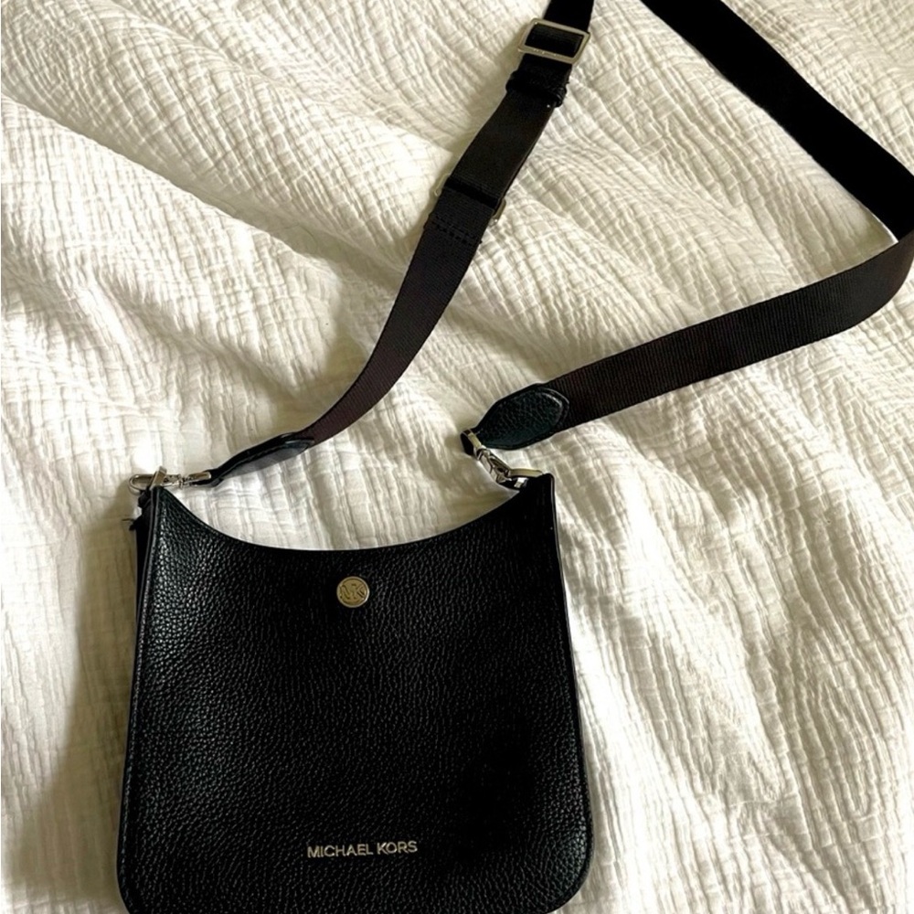 Michael Kors Black Textured Crossbody Bag